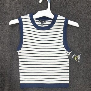 NWT Art Class Kids Ribbed Tank Top in Navy and White Stripes